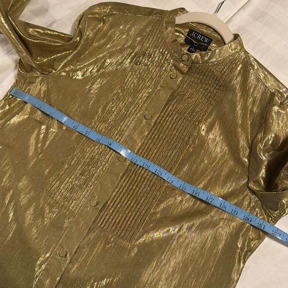J.Crew Slim-fit tuxedo shirt in gold lamé BN103 - Picture 8 of 10